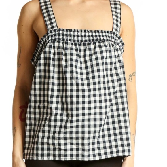 J.CREW Black and White Gingham Cotton Tank Top - Picture 2 of 6